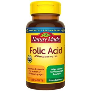 Nature Made Folic Acid (400 mcg) – 250 Tablets