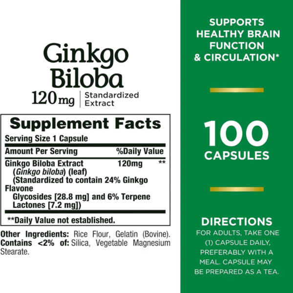 Nature's Bounty Ginkgo Biloba 120mg