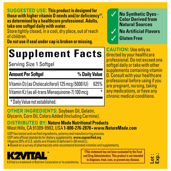 Nature Made Vitamin D3+K2 -